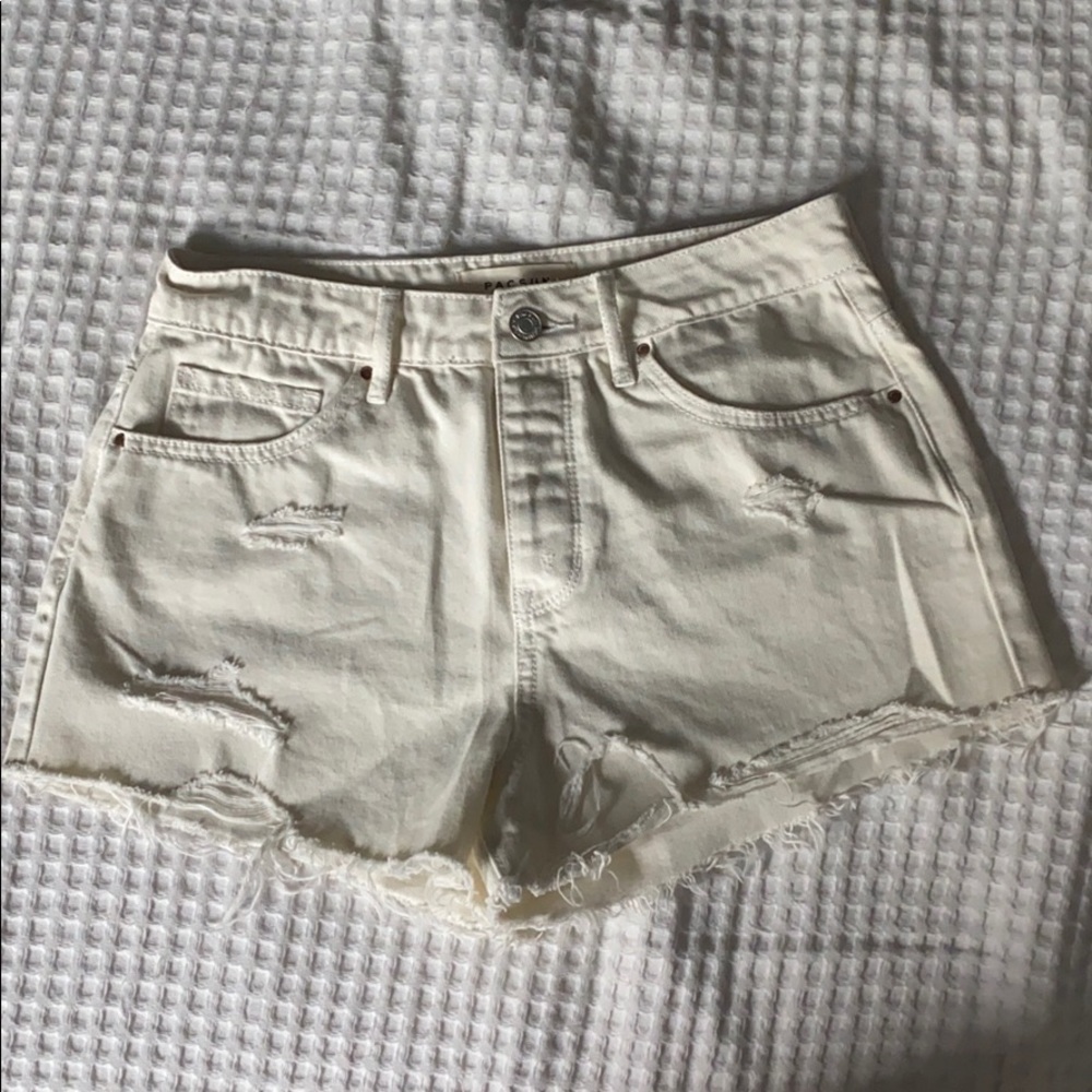 pacsun white jean shorts
